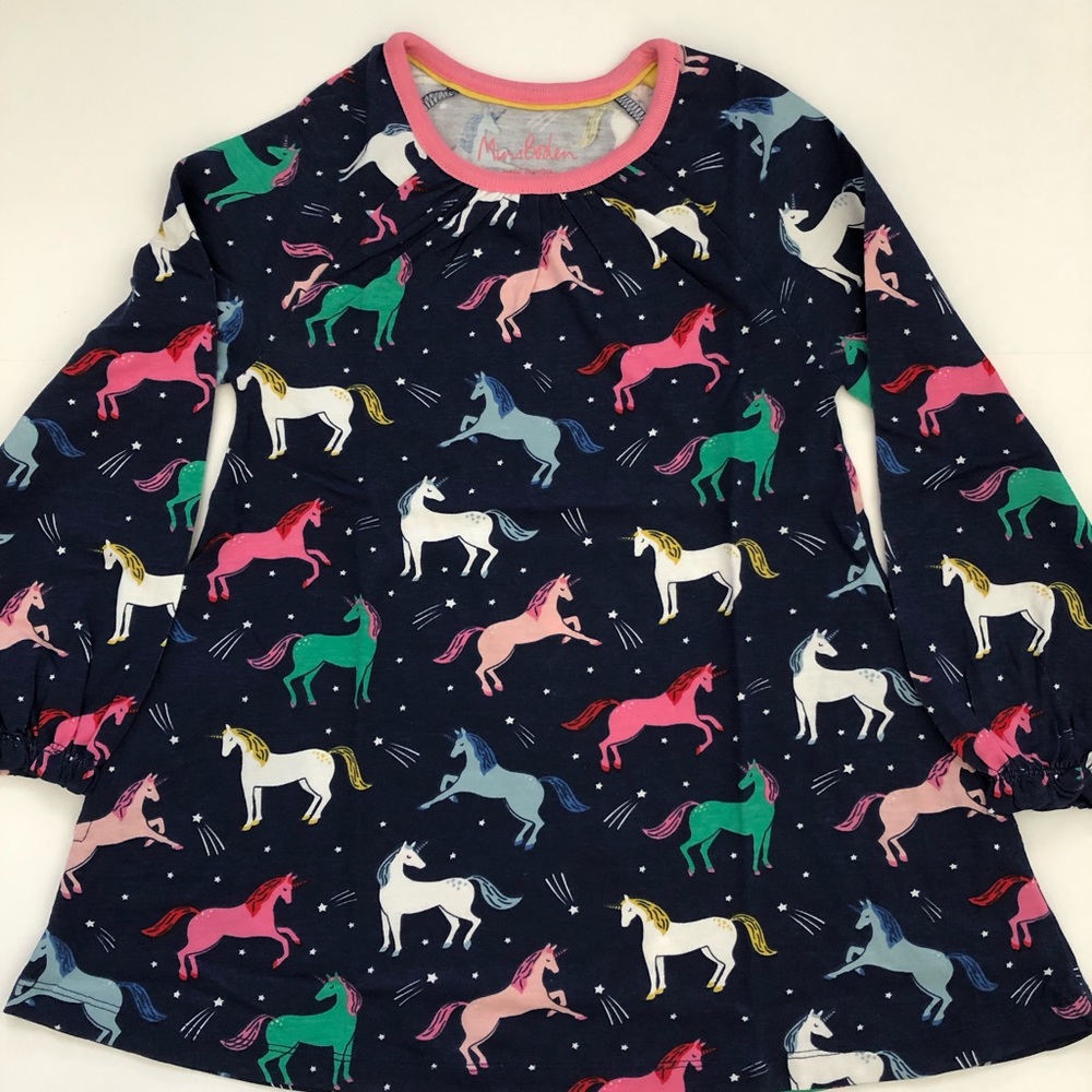 NWOT Mini Boden Printed Unicorns Tunic 5-6Y - Picture 1 of 3